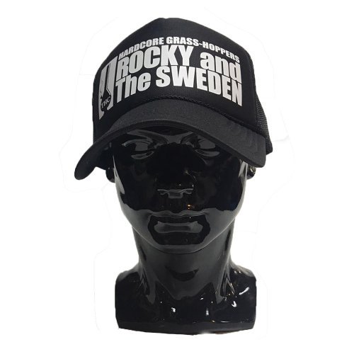 ■ROCKY AND THE SWEDEN_BONG HIT! MESH TRUCKER CAP BLACK / WHITE■